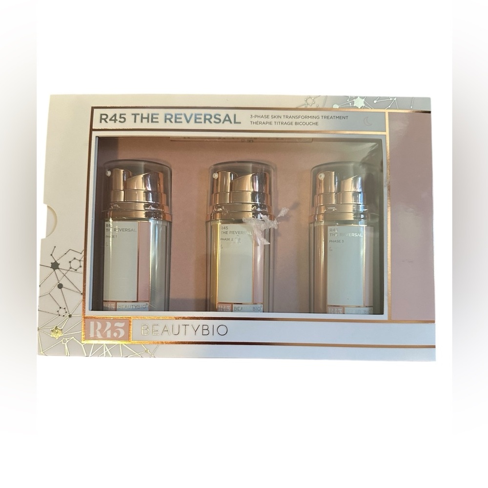 R45 The Reversal Skincare Serum Set - Gold and White